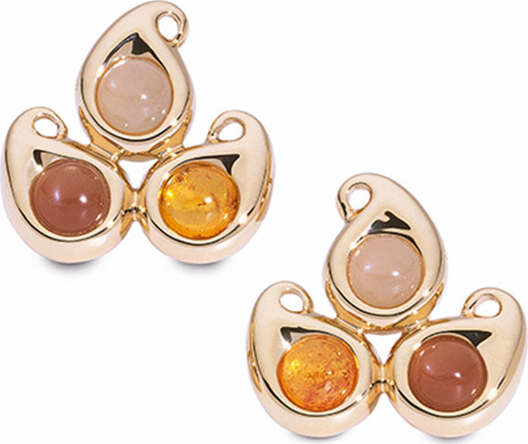Tamara Comolli Paisley Moonstone Button Earrings in 18K Rose Gold
