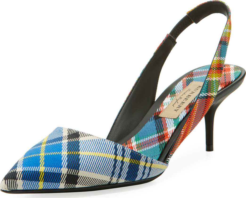 Burberry London England Annice Tartan Slingback Pump