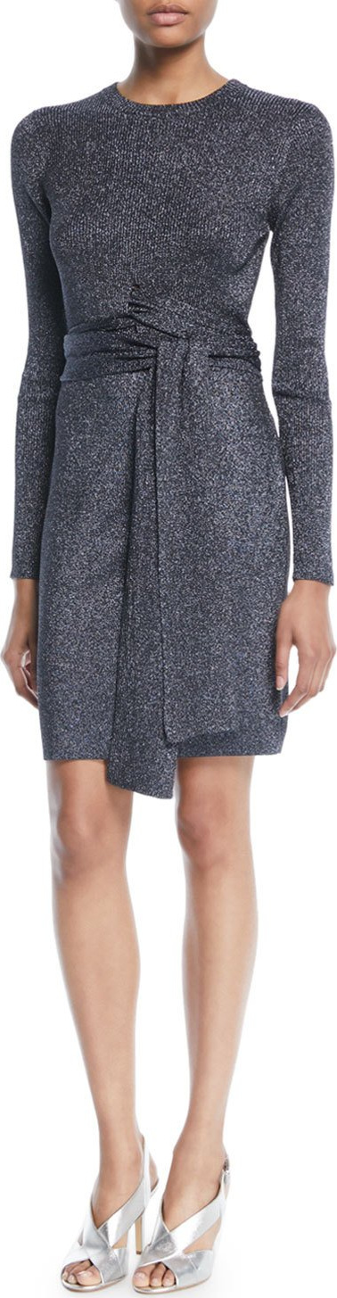 3.1 Phillip Lim Wrap-Waist Ribbed Long-Sleeve Dress