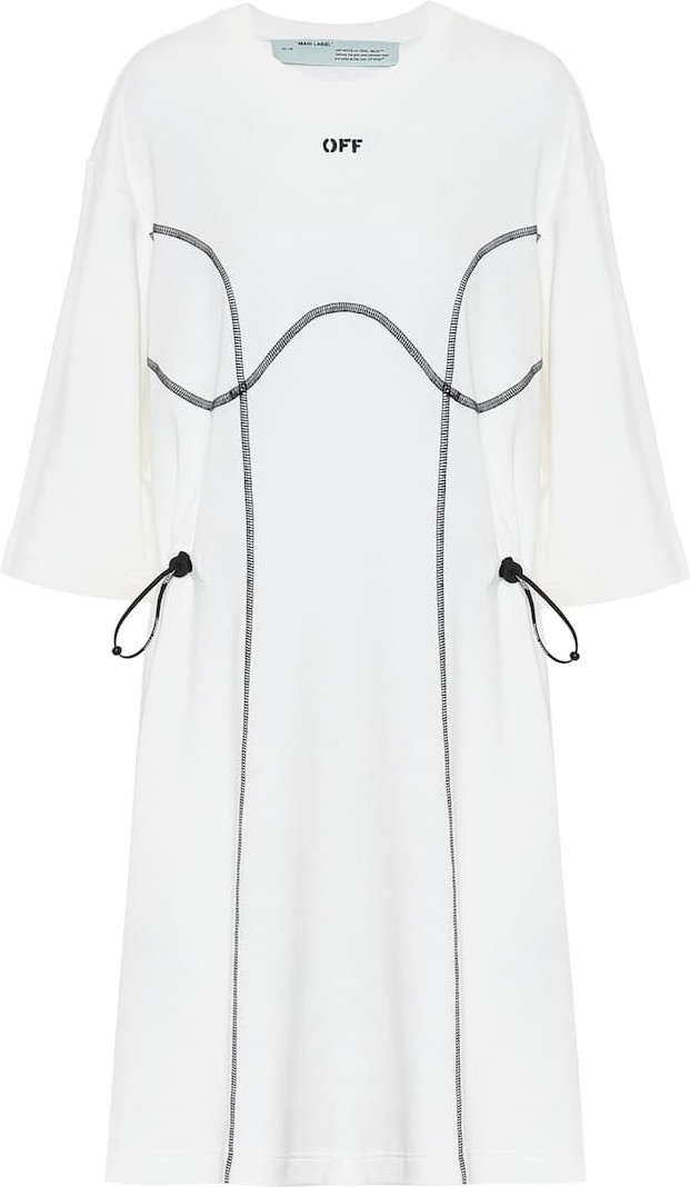 Off White Cotton-jersey minidress