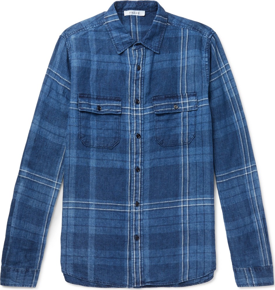 FRAME DENIM Checked Linen Shirt