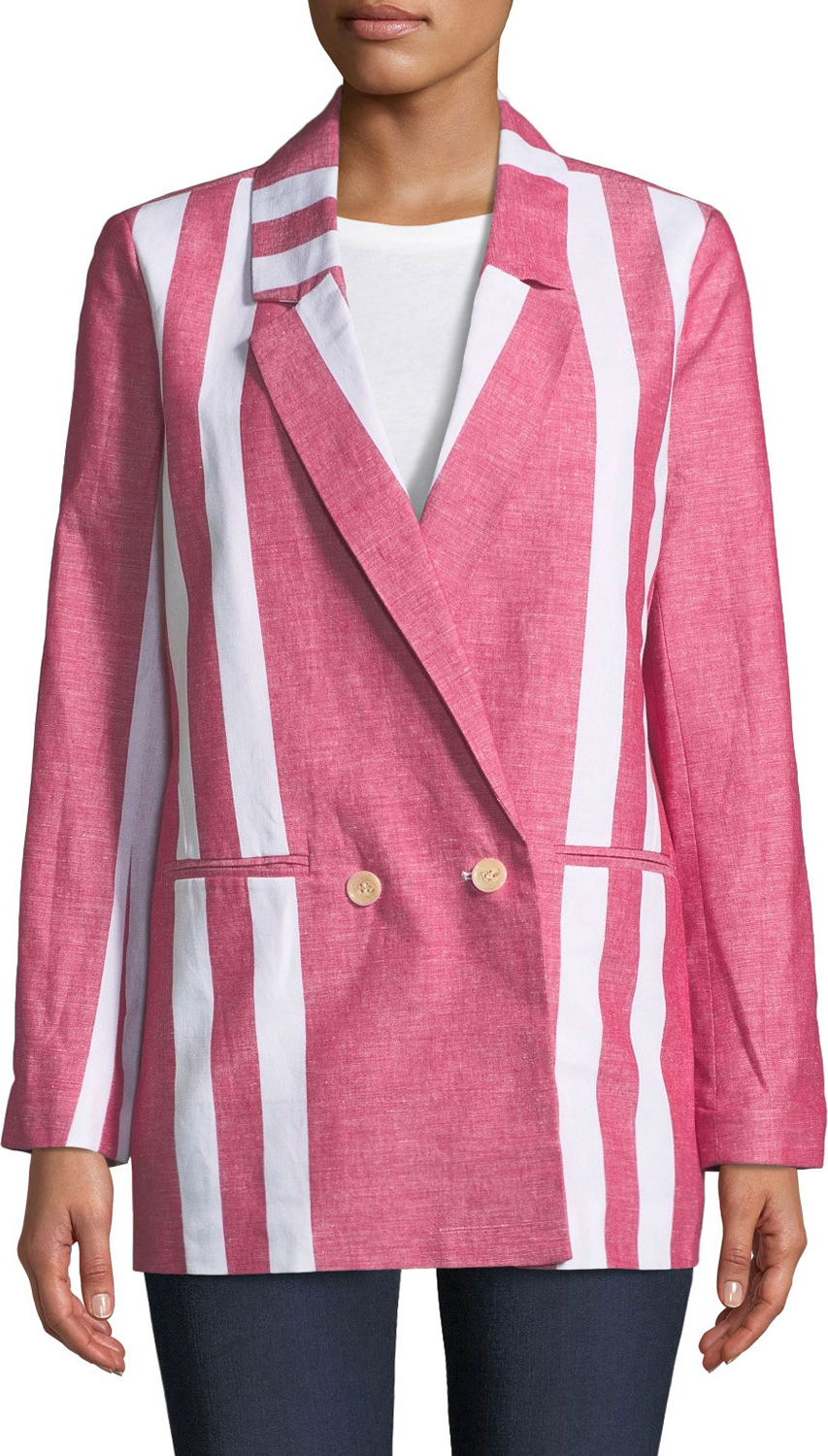 Badgley Mischka Colorblock Striped Blazer