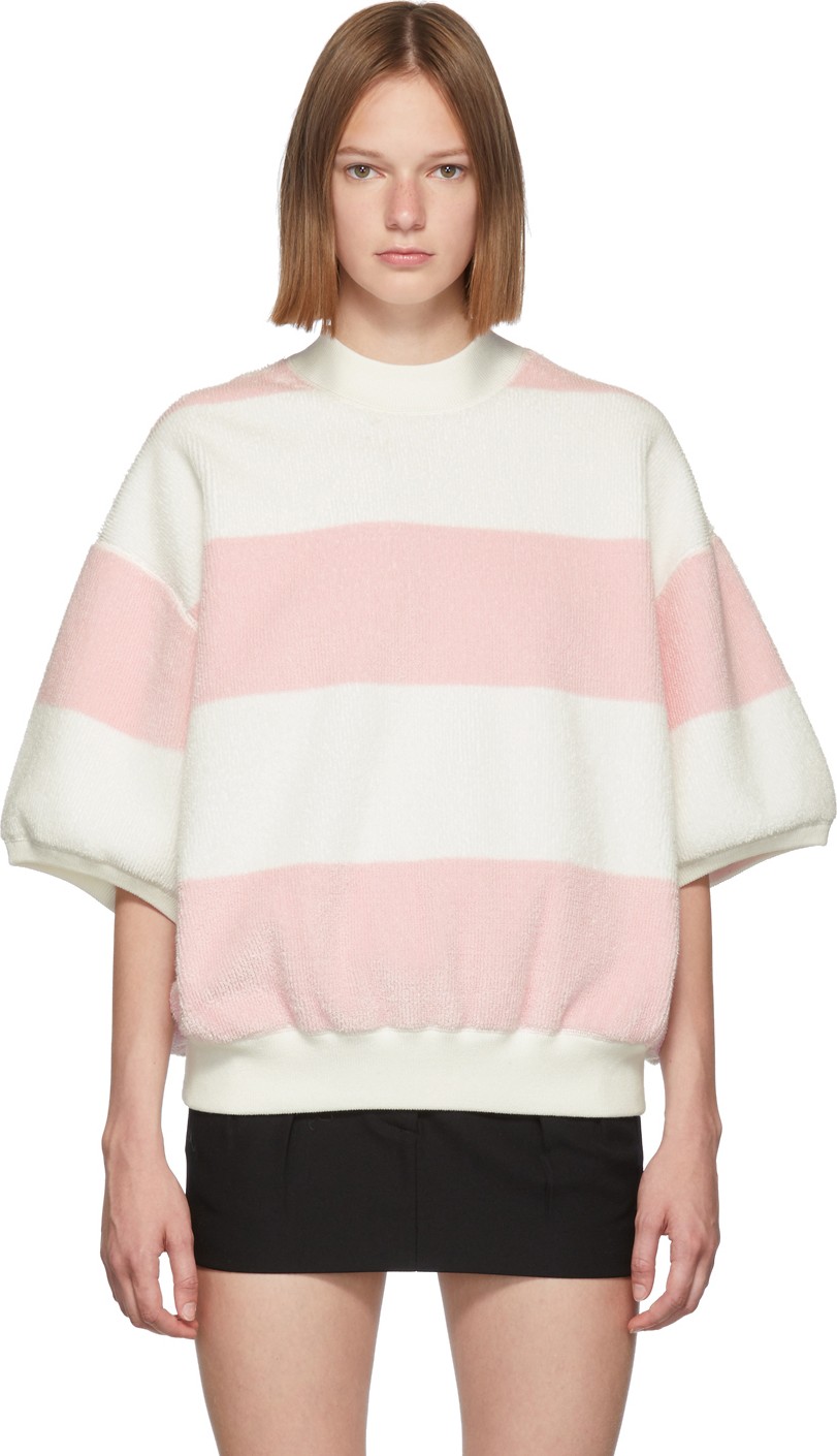 Alexander Wang Pink & White Oversized T-Shirt Sweater