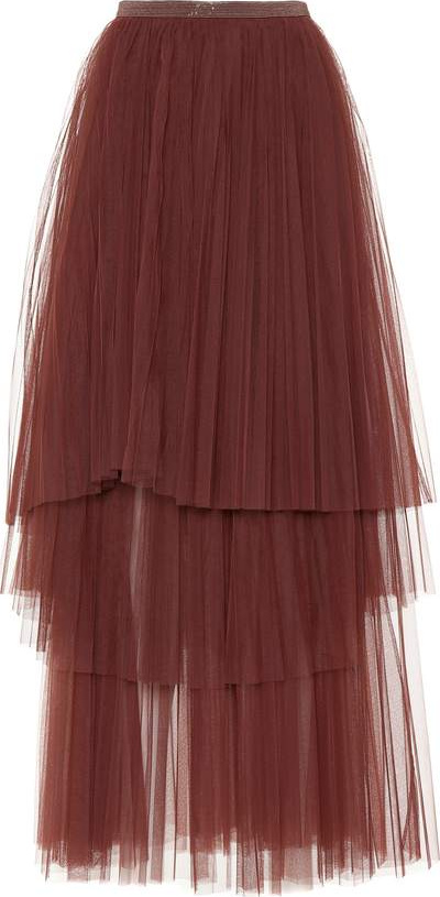 Brunello Cucinelli Tiered tulle skirt