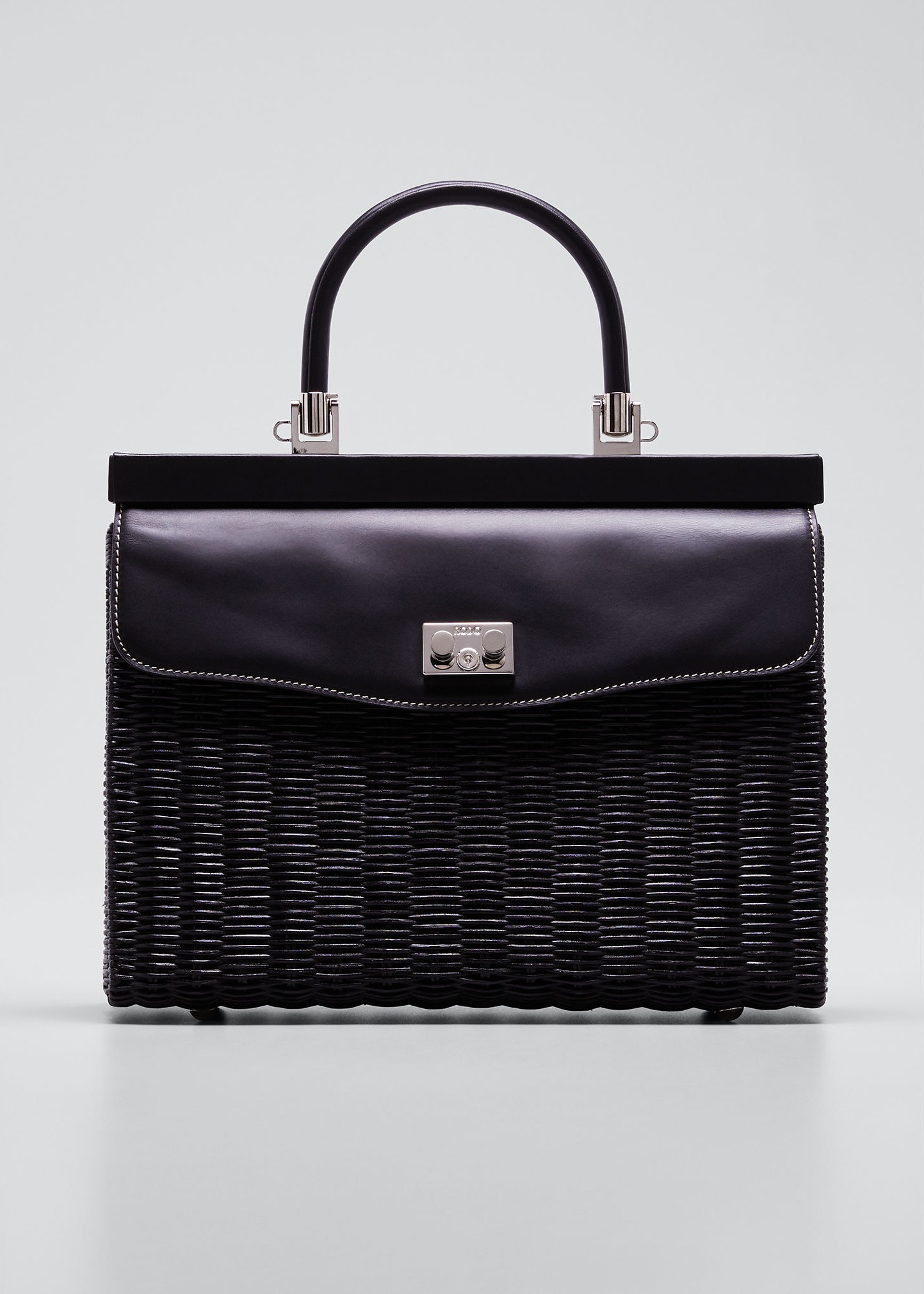 RODO Wicker Frame Top Handle Bag