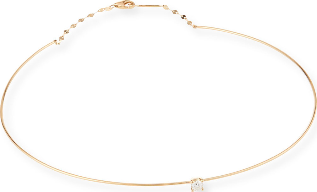 Lana 14k Gold Wire Choker Necklace w/ Diamond