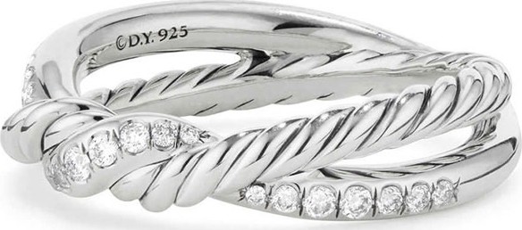 David Yurman Continuance Sterling Silver Diamond Single-Twist Ring