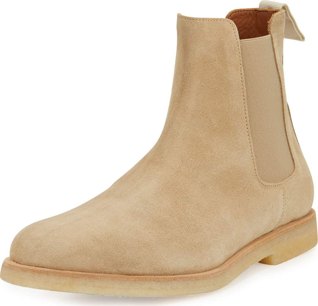 Common Projects Men's Calf Suede Chelsea Boot, Tan