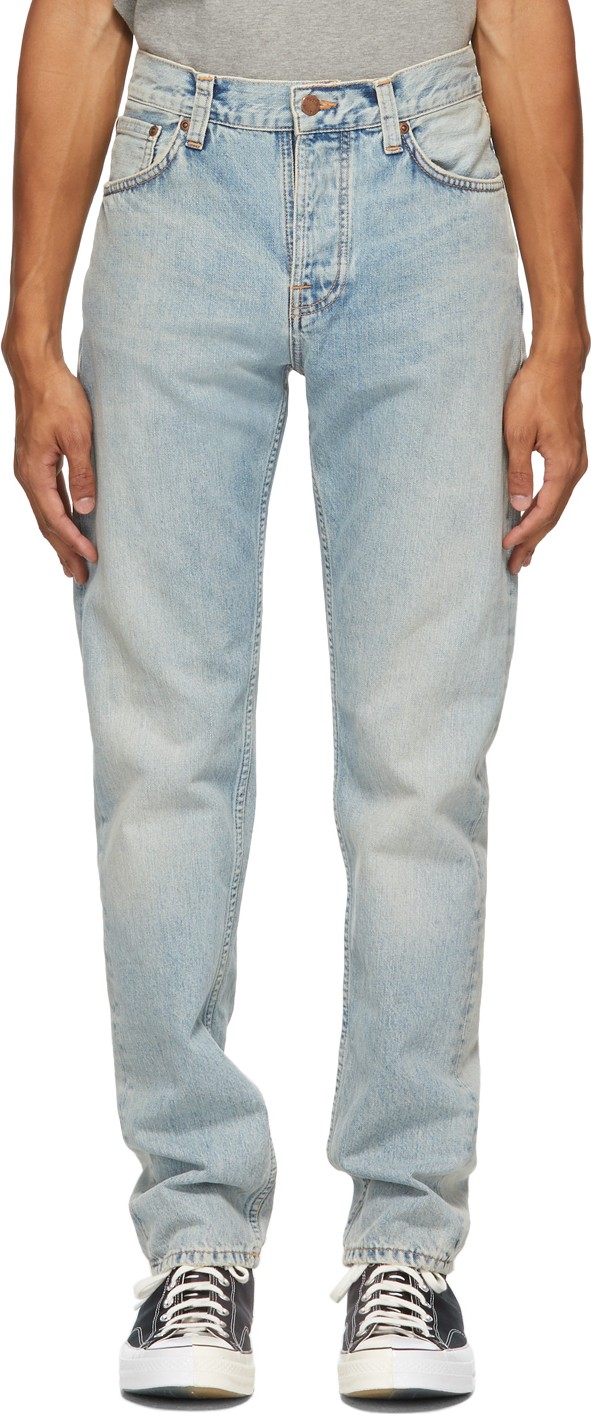 Nudie Jeans Blue Faded Steady Eddie II Jeans