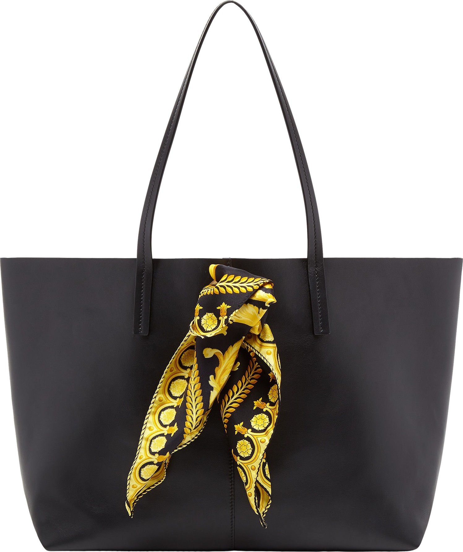 Versace Tribute Baroque Scarf Leather Tote