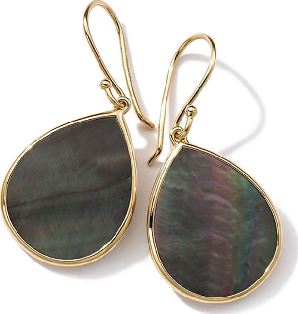 IPPOLITA 18k Polished Rock Candy Mini Teardrop Earrings, Black Shell