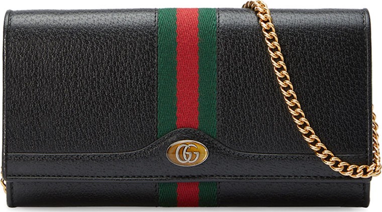 Gucci Ophidia Leather Continental Wallet on Chain