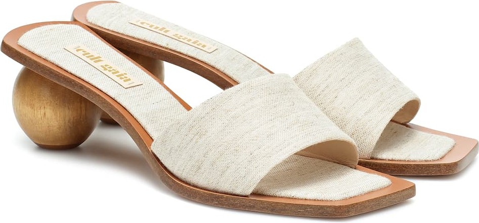 Cult Gaia Tao linen and wood sandals