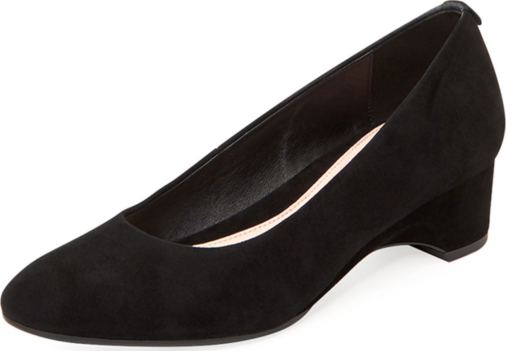 Taryn Rose Babs Suede Demi-Wedge Comfort Pumps