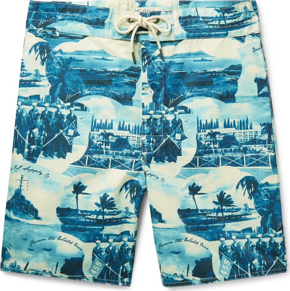Rrl Long-Length Printed Swim Shorts