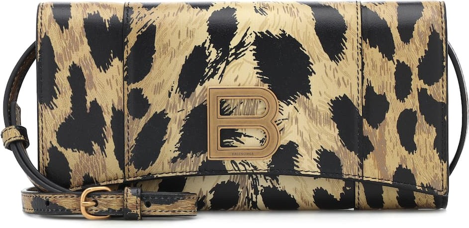 Balenciaga Hourglass printed leather clutch
