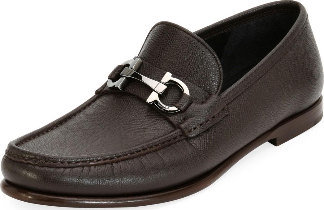 Salvatore Ferragamo Men's Textured Leather Gancini Loafer