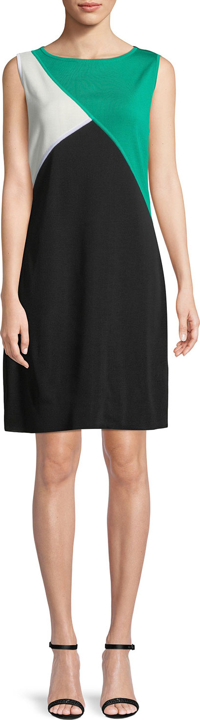 Misook Colorblocked Sleeveless Shift Dress