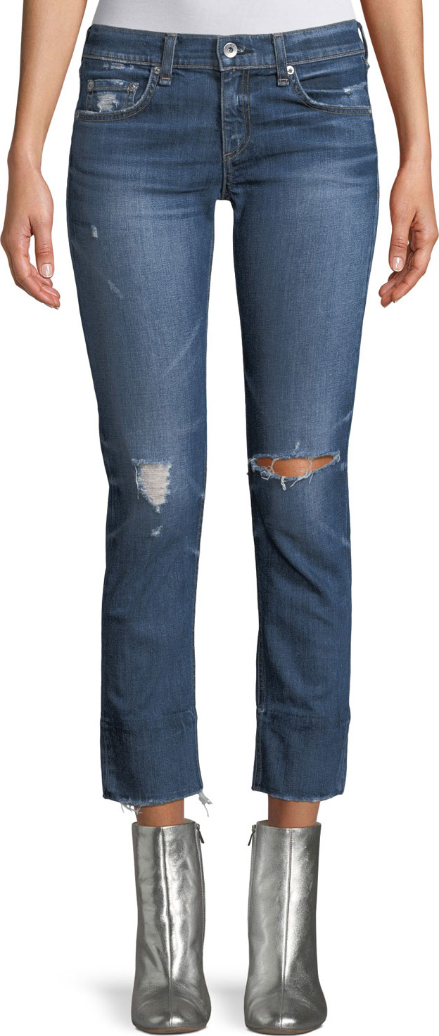 Rag & Bone Dre Distressed Straight-Leg Jeans