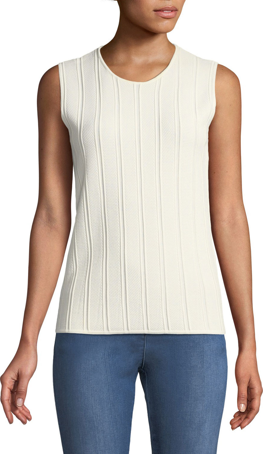 St. John Ottoman Illusion Knit Shell