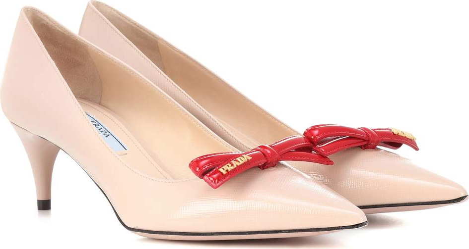 Prada Leather kitten heel pumps