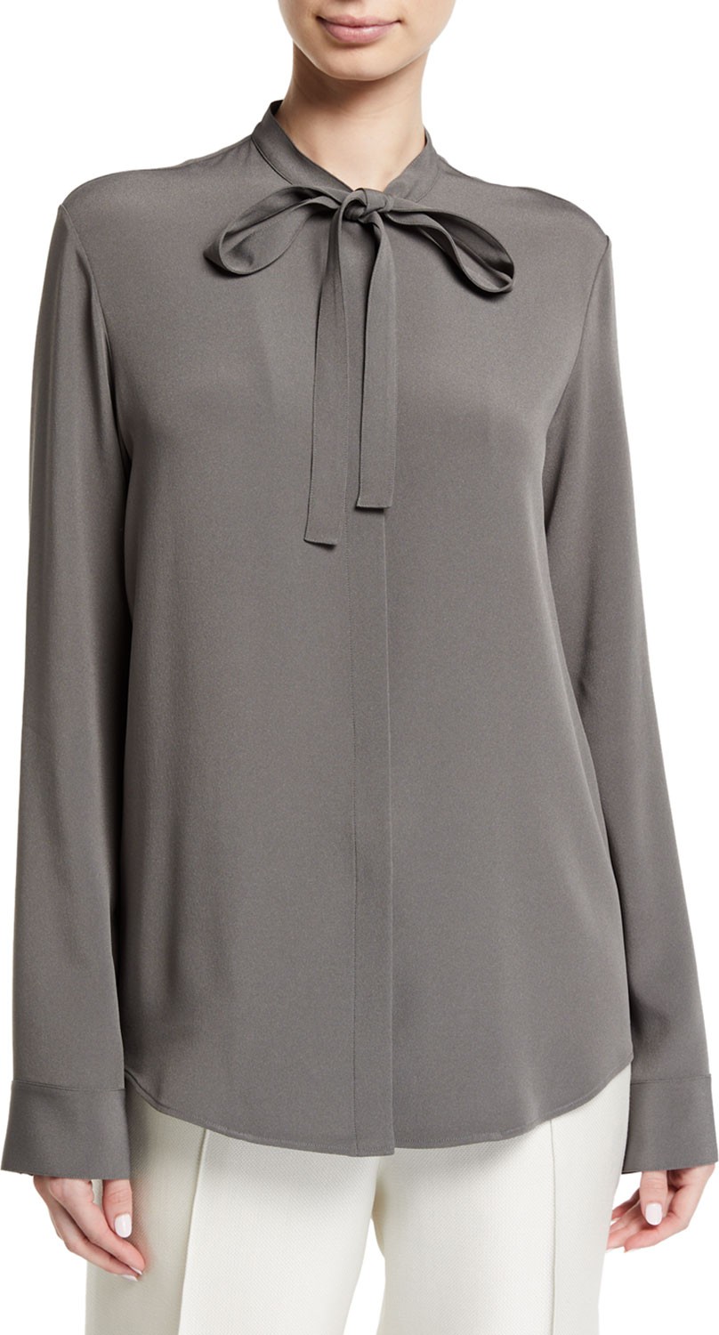 THE ROW Tipet Silk Tie-Neck Blouse