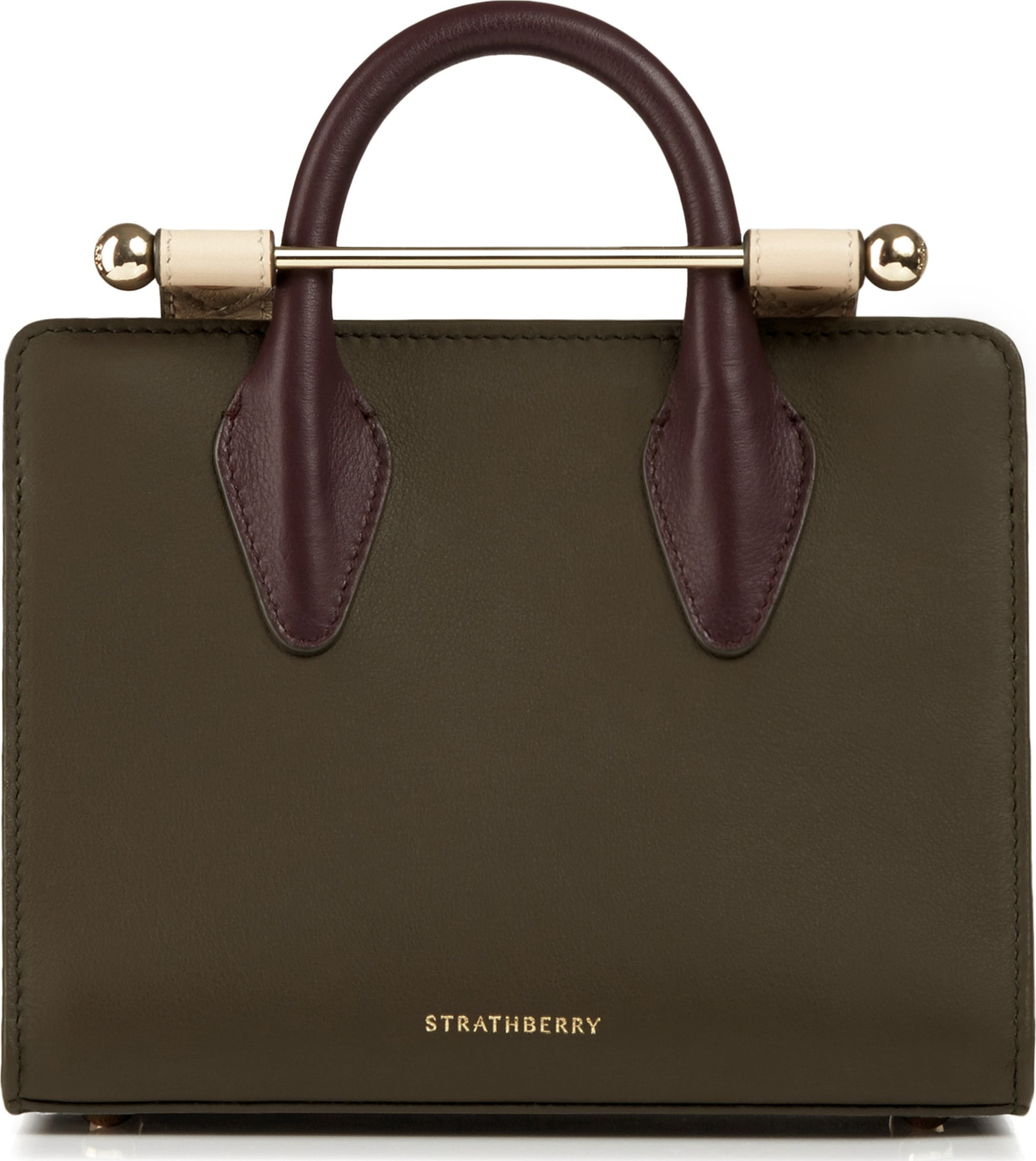 Strathberry Nano Tricolor Leather Satchel