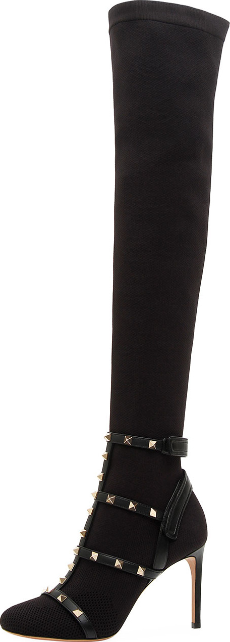 Valentino Rockstud BodyTech Over-The-Knee Boot