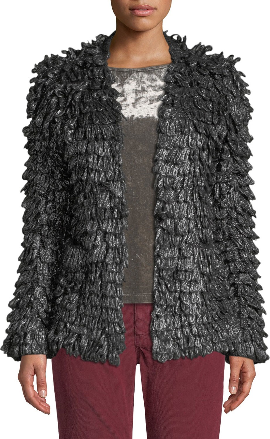 THE GREAT. The Short Monster Loop-Knit Jacket