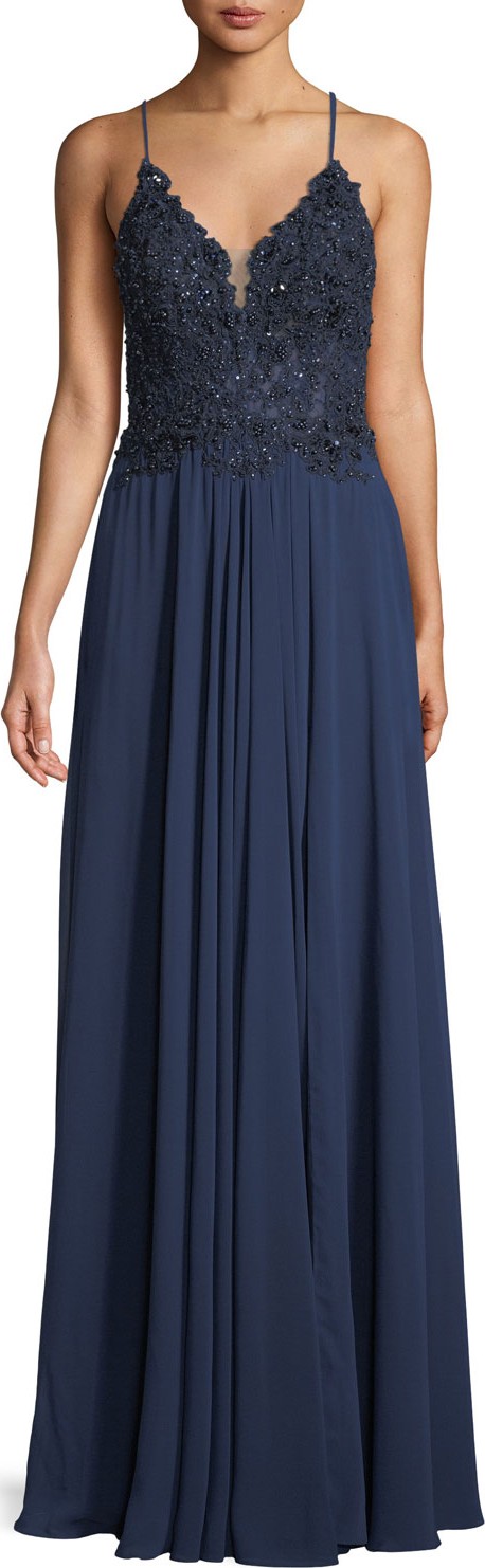 Faviana Couture CHFN VNCK W BEAD TOP