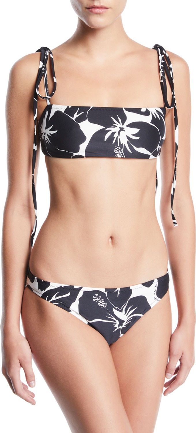 Proenza Schouler Hibiscus-Print Bandeau Two-Piece Bikini Set