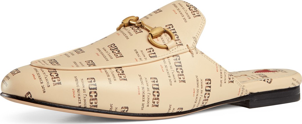 Gucci 10mm Gucci Stamp Leather Princetown