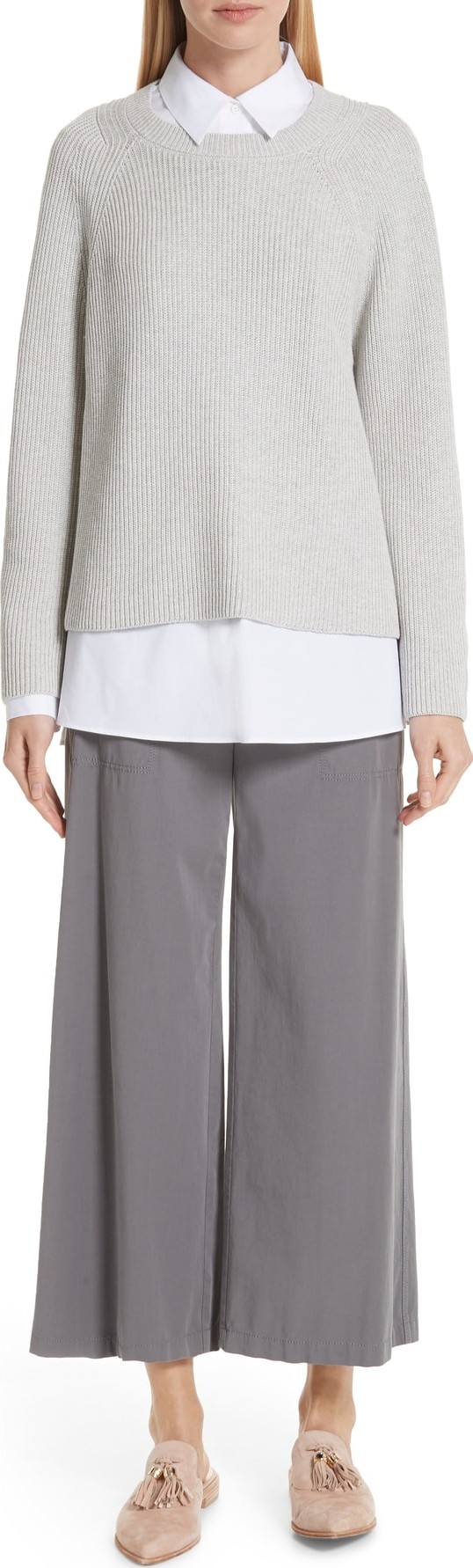 Lafayette 148 New York Cotton & Silk Open Side Pullover