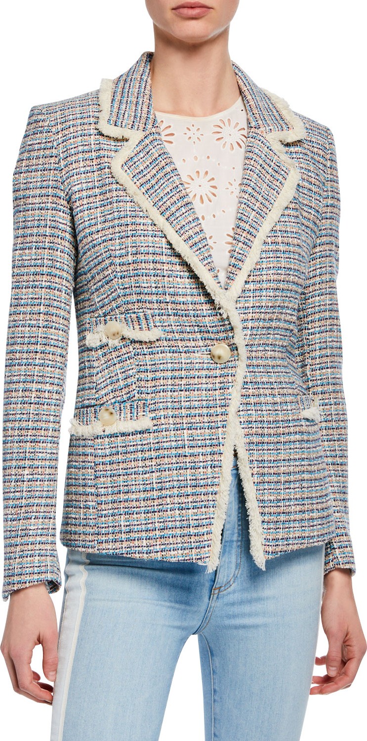 Veronica Beard Aba Tweed Single-Button Jacket
