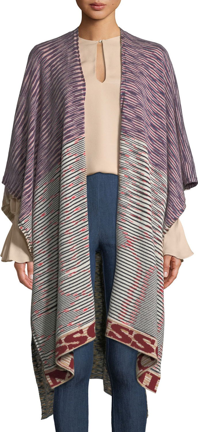 Missoni Mantella Two-Tone Reversible Zigzag Cashmere Stole