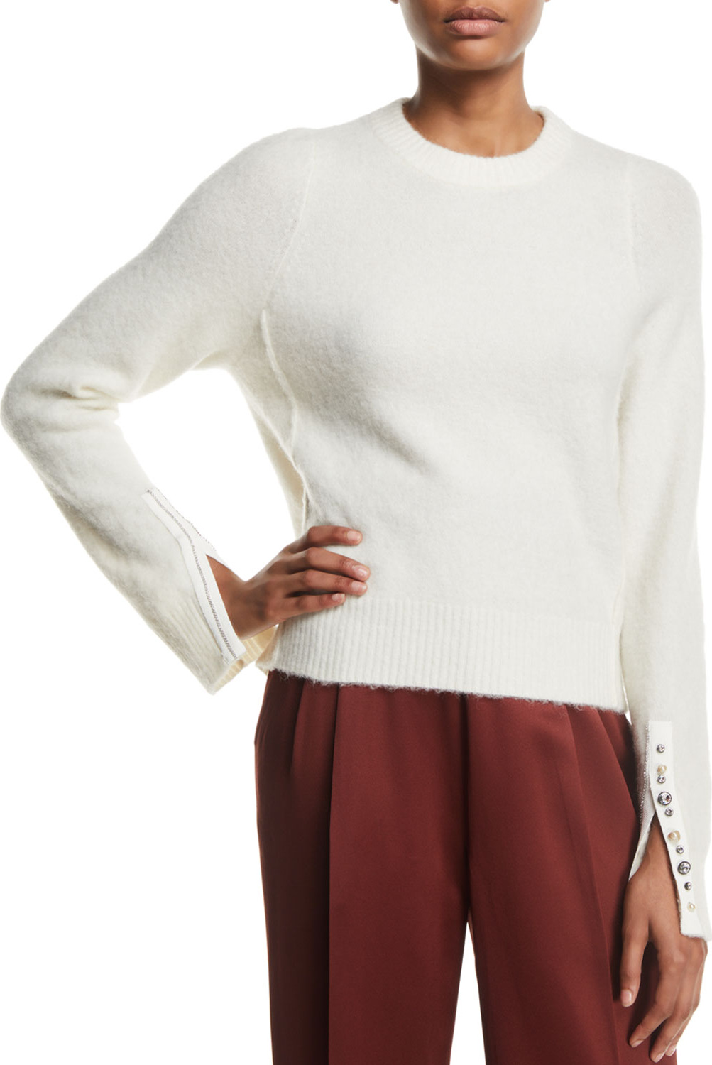 3.1 Phillip Lim Alpaca-Wool Embellished Pullover Sweater