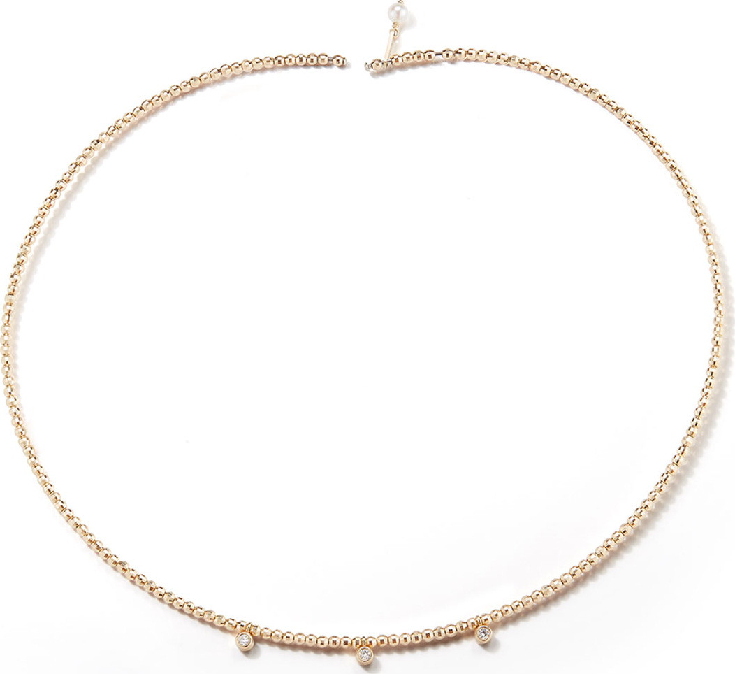 Mizuki 14k Gold Pearl & Diamond Choker Necklace