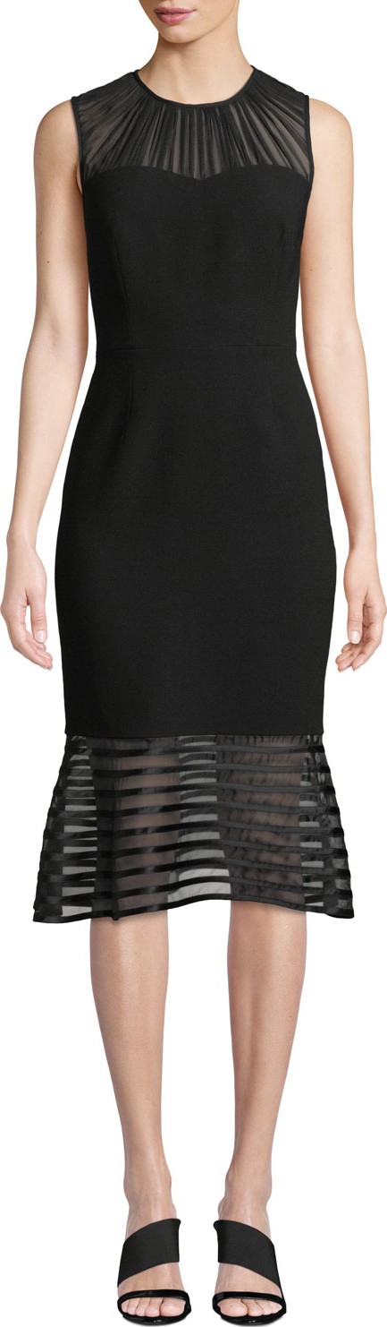 Elie Tahari Paris Sleeveless Flared Hem Chiffon Dress Elie Tahari Paris Sleeveless Flared Hem Chiffon Dress