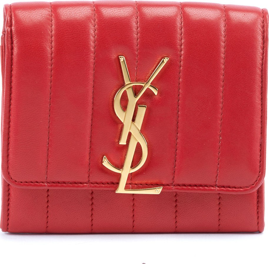 Saint Laurent Vicky Monogram YSL North/South Quilted Leather Wallet on Chain