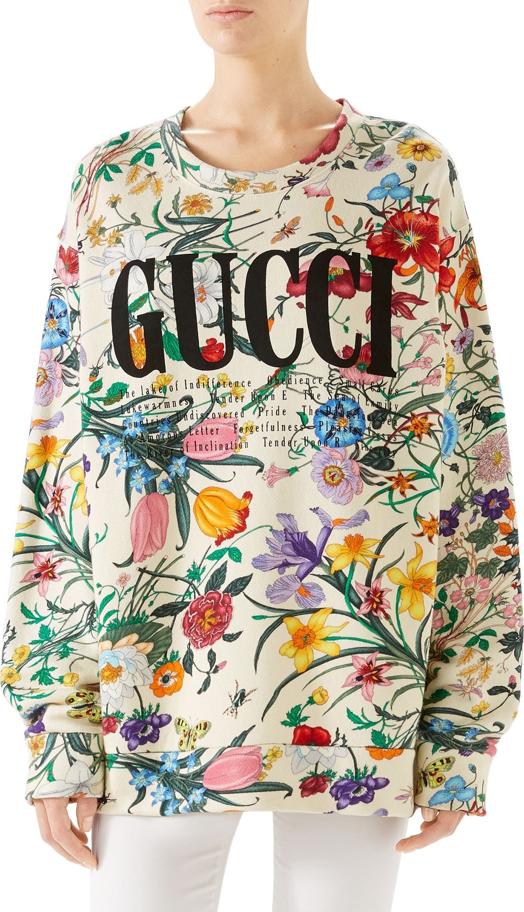 Gucci Floral Print Cotton Jersey Sweatshirt