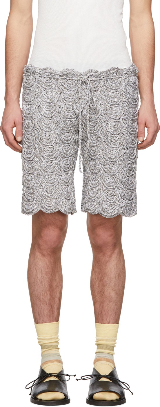 Judy Turner Silver Crochet Antony Shorts