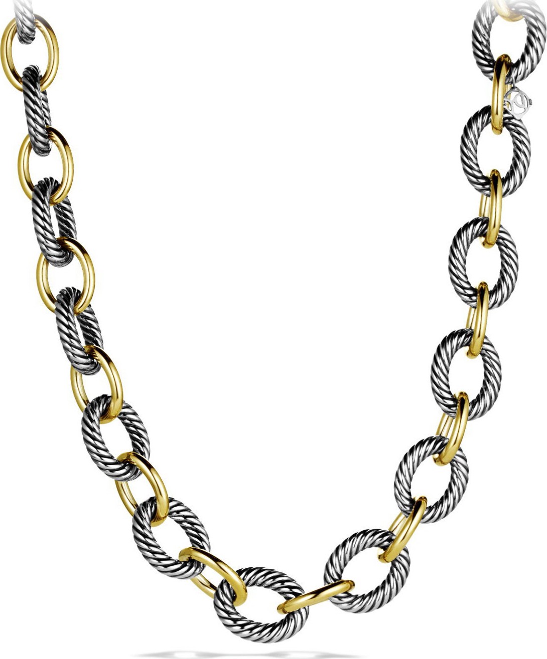 David Yurman XL Sterling Silver & 18K Gold Link Necklace, 18.5"