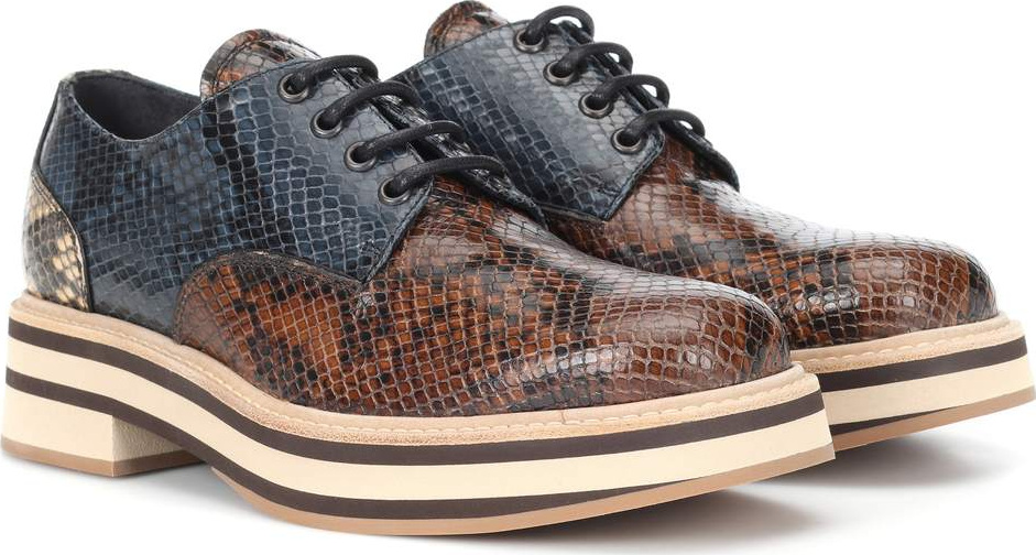 Dries Van Noten Printed leather Derby shoes