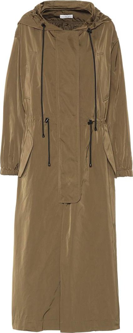 Dries Van Noten Long silk-blend parka