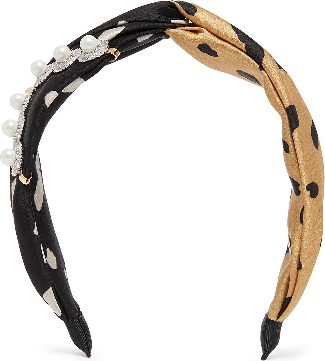 Venna Crystal pearl embellished clip headband