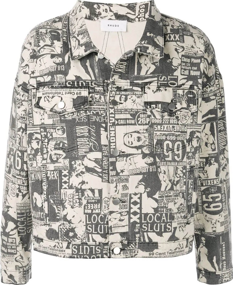 RHUDE animated denim jacket