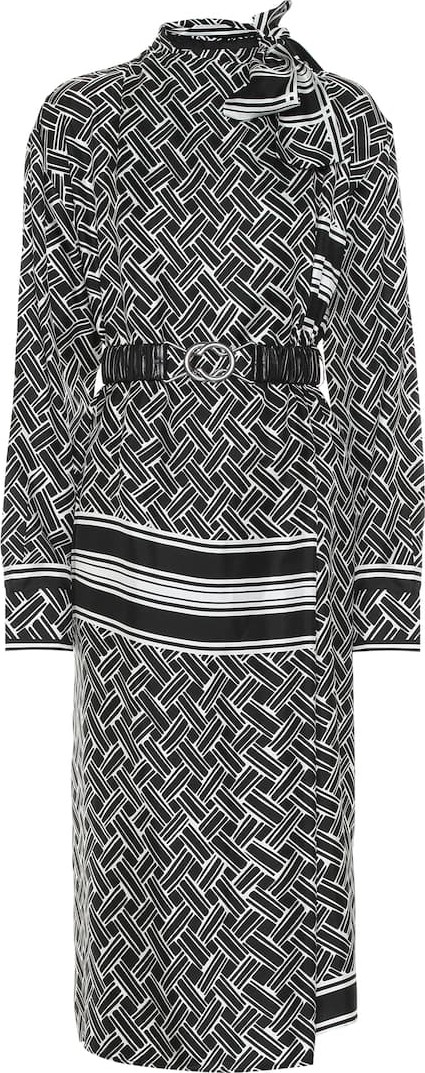 Bottega Veneta Printed silk midi dress