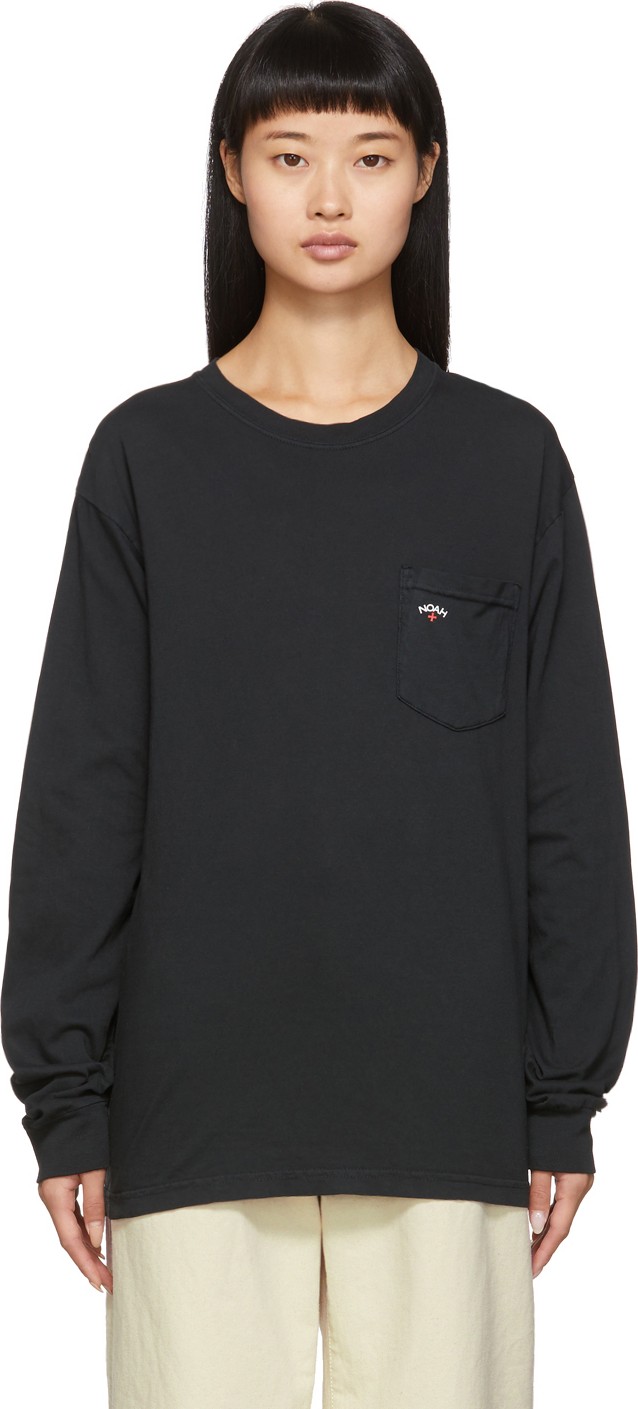 Noah NYC Black Pocket Long Sleeve T-Shirt