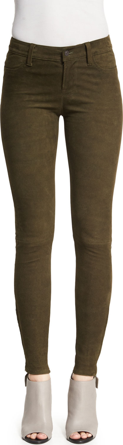 J BRAND Suede Super-Skinny Pants, Camo