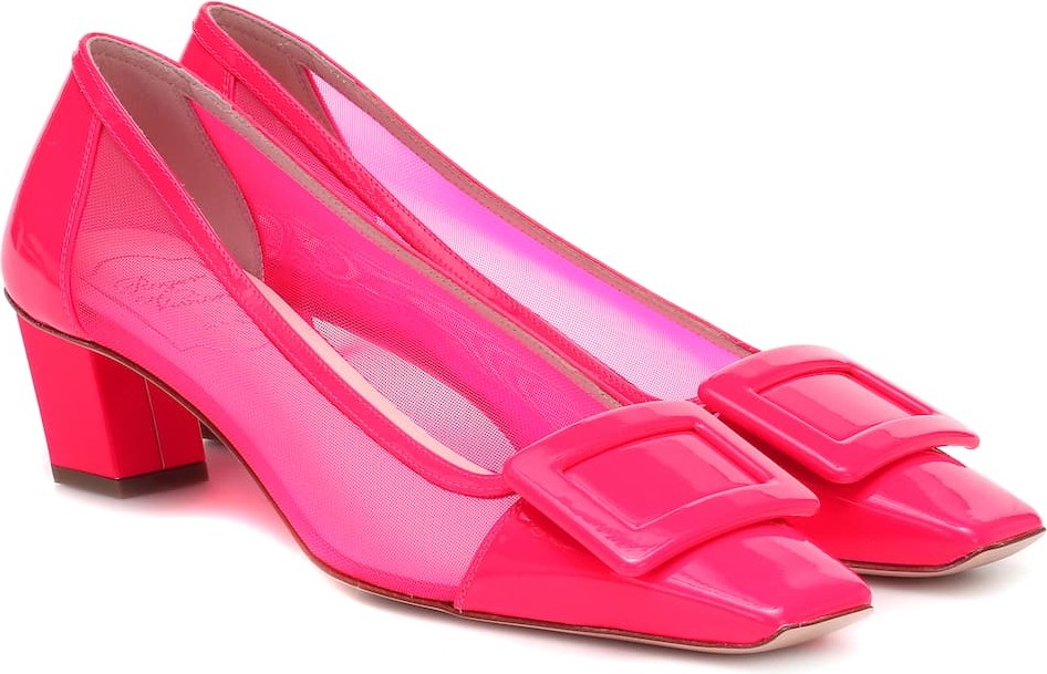 Roger Vivier Belle Vivier mesh and leather pumps